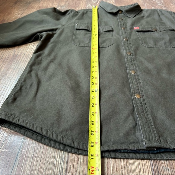 The American Outdoorsman Fleece Lined Canvas Shirt Jacket Olive Green X-Large - Picture 3 of 10